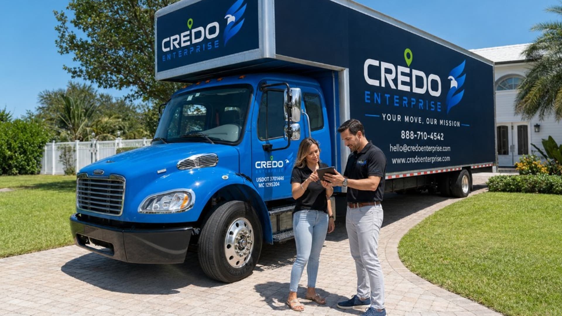 Credo Enterprise movers loading a truck for a long-distance move in Iowa